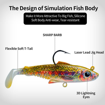 Built-in lead weight for long casting with top anti-snag single hook