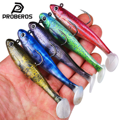 SUNLURE DW6092 Lead Jig Head Paddle Tail Soft Swimbait 5Pcs Pack