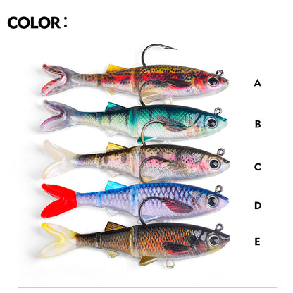 All 5 color options for Sunlure DW6093 soft minnow swimbait lures