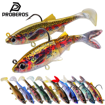 Sunlure DW6093 split tail soft VIB swimbait lure with internal lead head