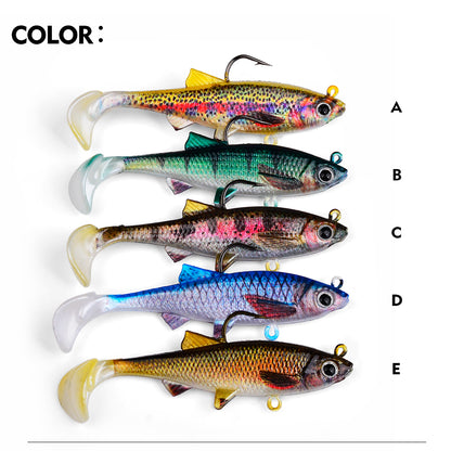 All 5 color options for Sunlure DW6094 soft paddle tail swimbait lures