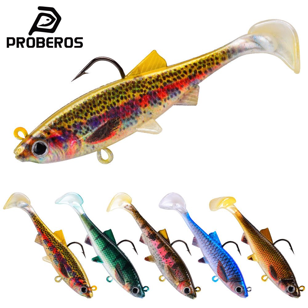 Sunlure DW6094 soft paddle tail swimbait lure with single hook jig head