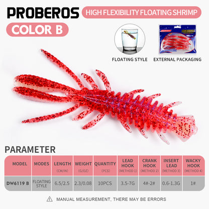 Sunlure DW6118 20PCS Crayfish Soft Baits Lure 6.5cm Sinking Floating
