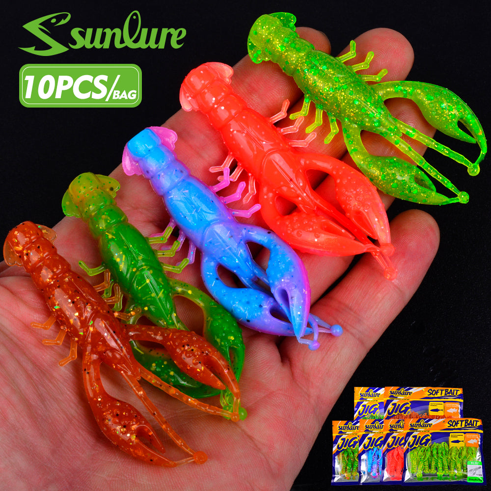Sunlure RL001 10PCS 7.62cm 5g crayfish soft bait silicone shrimp lure
