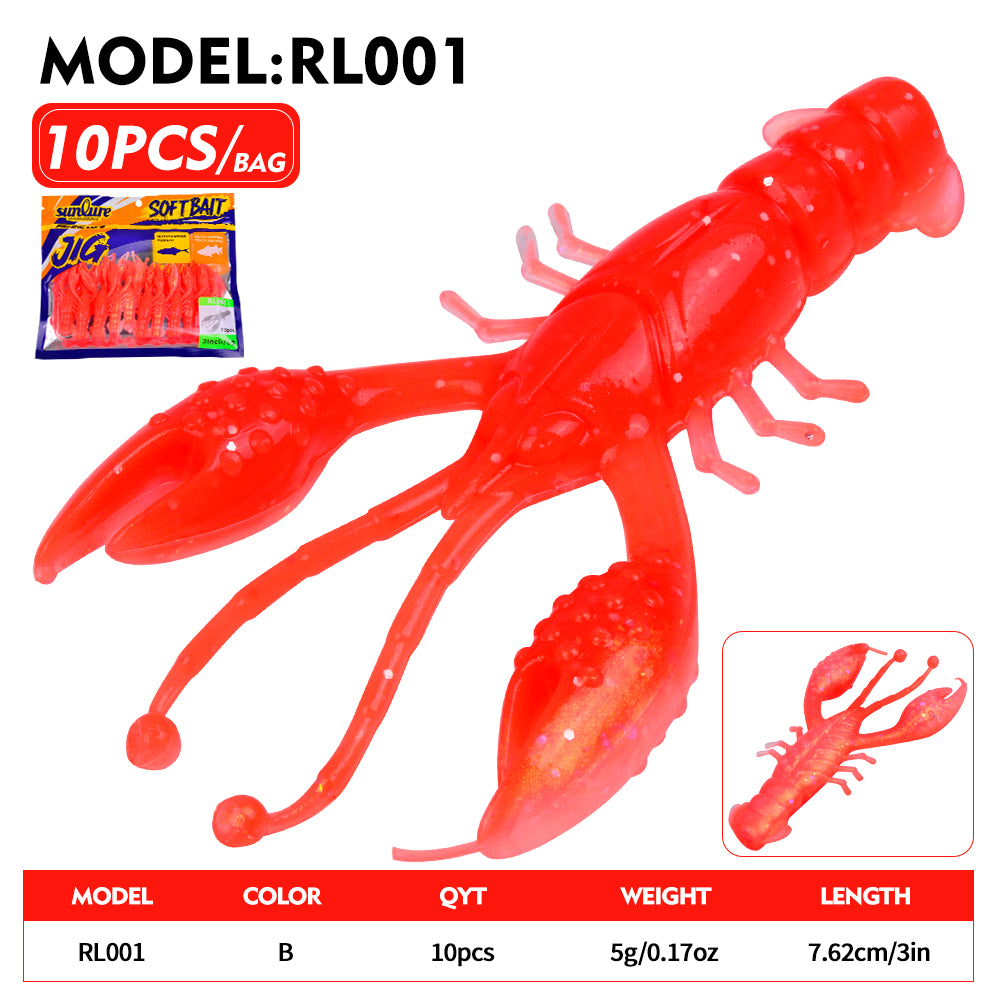 Sunlure RL001 crayfish soft bait color B 7.62cm 5g