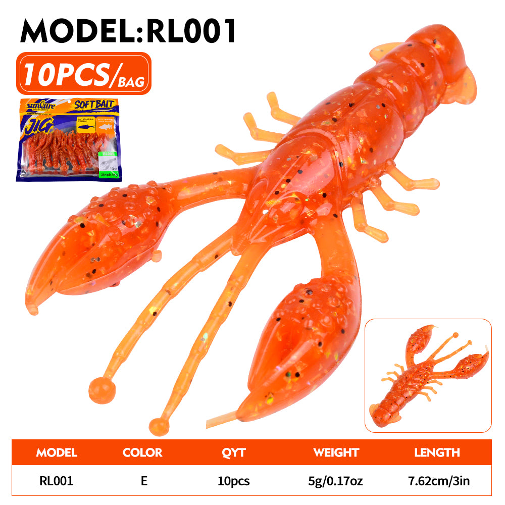 Sunlure RL001 crayfish soft bait color E 7.62cm 5g