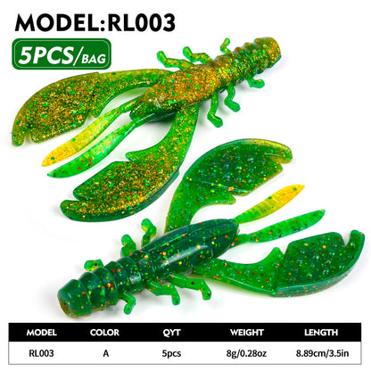 SUNLURE RL003 Soft Crawfish Bait Color A Green Chartreuse