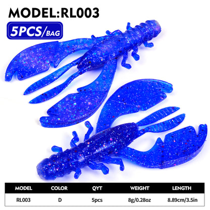 SUNLURE RL003 Soft Crawfish Bait Color D Blue Silver