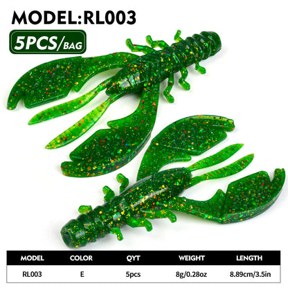 SUNLURE RL003 Soft Crawfish Bait Color E Black Blue Flake