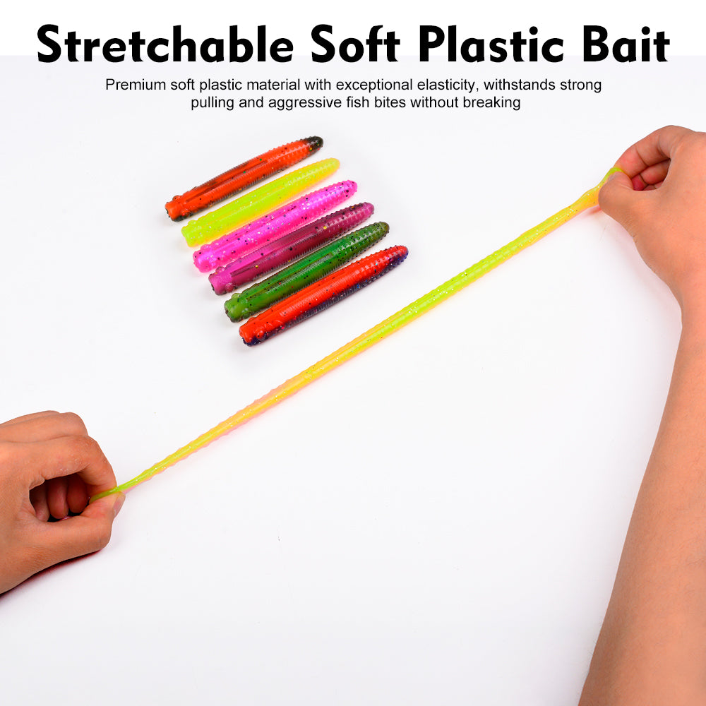 High Elasticity Stretchable Soft Plastic Body of SUNLURE RL007 Worm