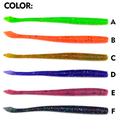 SUNLURE RL009 Slice Tail Soft Worm Lures 6 Color Options Overview