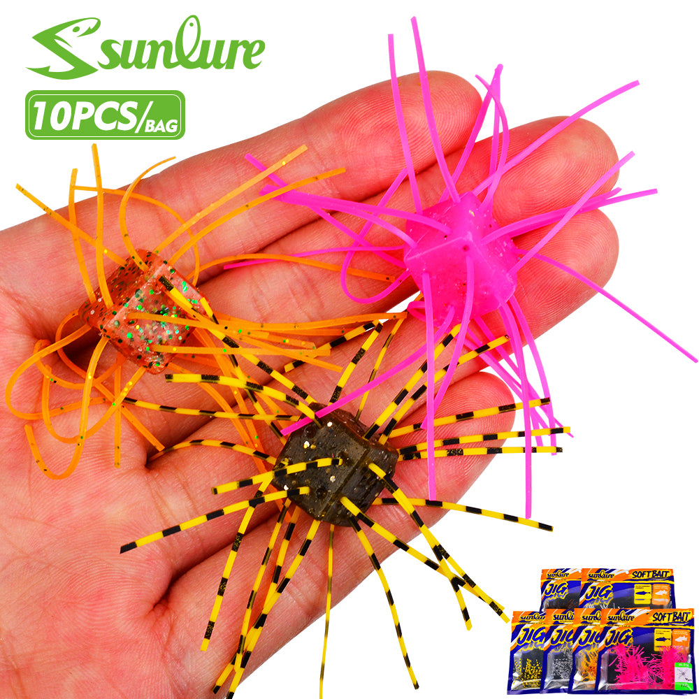 SUNLURE RL014 1.8g micro soft octopus creature baits 10pcs pack for panfish and crappie fishing