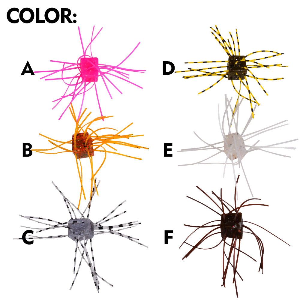 6 vibrant color options A to F for SUNLURE RL014 micro soft tentacle creature bait
