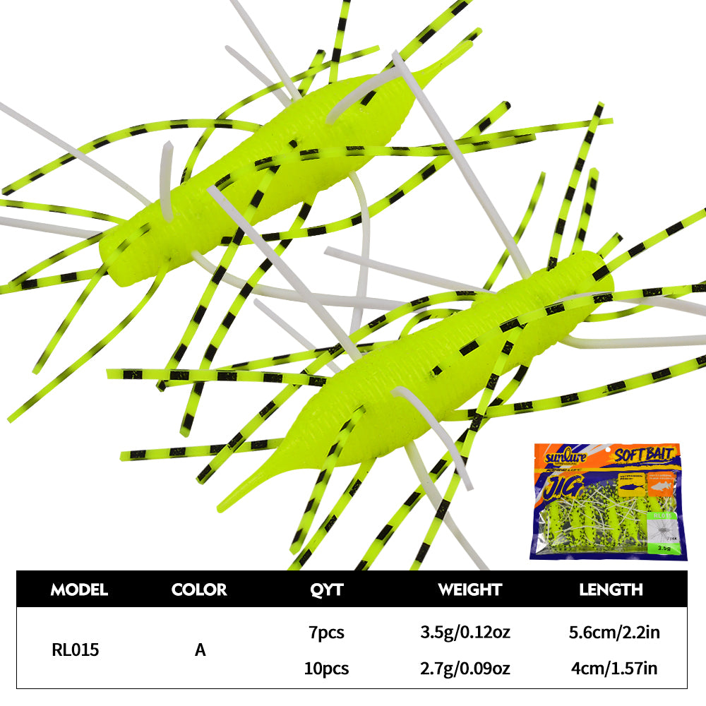 SUNLURE RL015 Lifelike Shrimp Soft Bait Color A