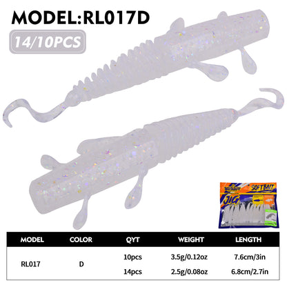 SUNLURE RL017 Ribbed Crawfish Soft Plastic Bait Color D