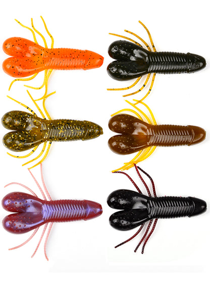 SUNLURE RL024 Crawfish Soft Lure 6 Color Options Display