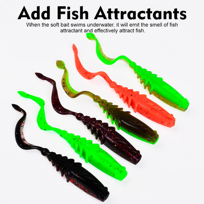 Scent infused segmented ribbed body emitting attractant flavor underwater