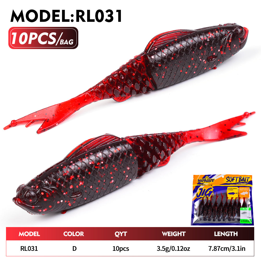 SUNLURE RL031 fork tail soft swimbait lure color d 7.87cm 3.5g