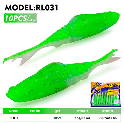 SUNLURE RL031 fork tail soft swimbait lure color E 7.87cm 3.5g