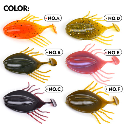All 6 speckled color options for SUNLURE RL032 soft plastic crawfish lures