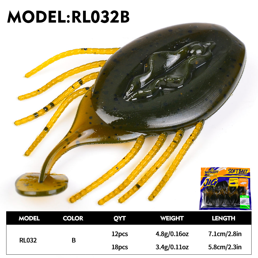 All 6 speckled color options for SUNLURE RL032 soft plastic crawfish lures
