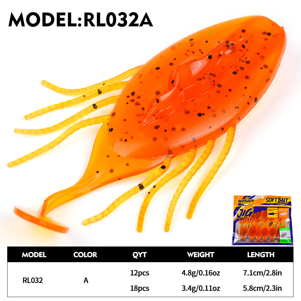 SUNLURE RL032 crawfish soft lure color A 5.8cm 7.1cm