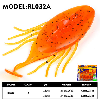 SUNLURE RL032 crawfish soft lure color A 5.8cm 7.1cm