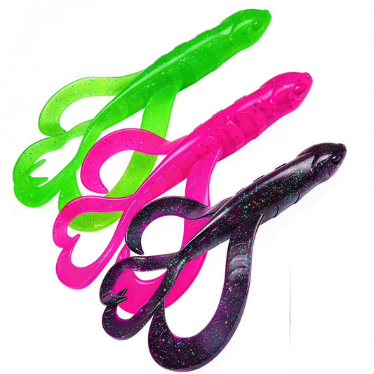 SUNLURE RL034 Twin Curly Tail Soft Swimbait for Bass Pike Musky (5PCS-1PC)