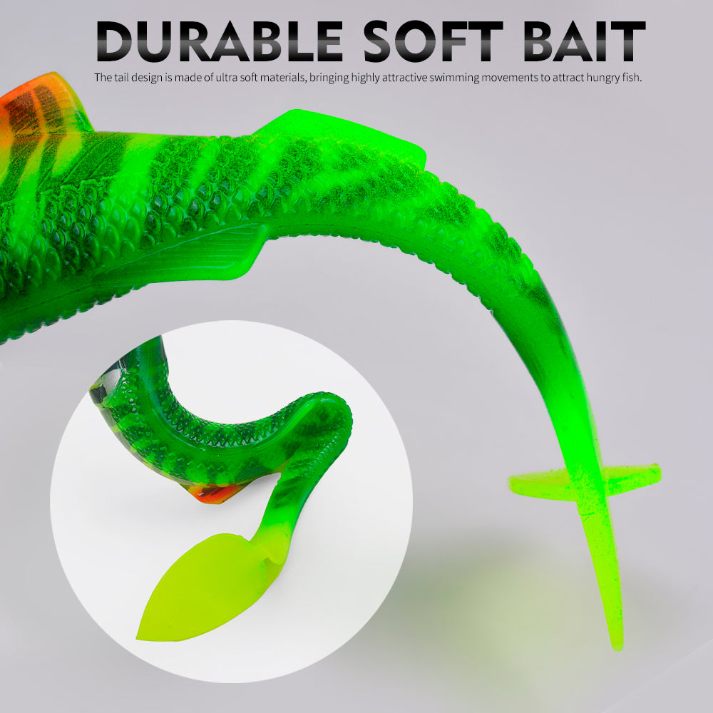 SUNLURE RL5600 soft swimbait durable tear‑resistant flexible soft bait material bend test