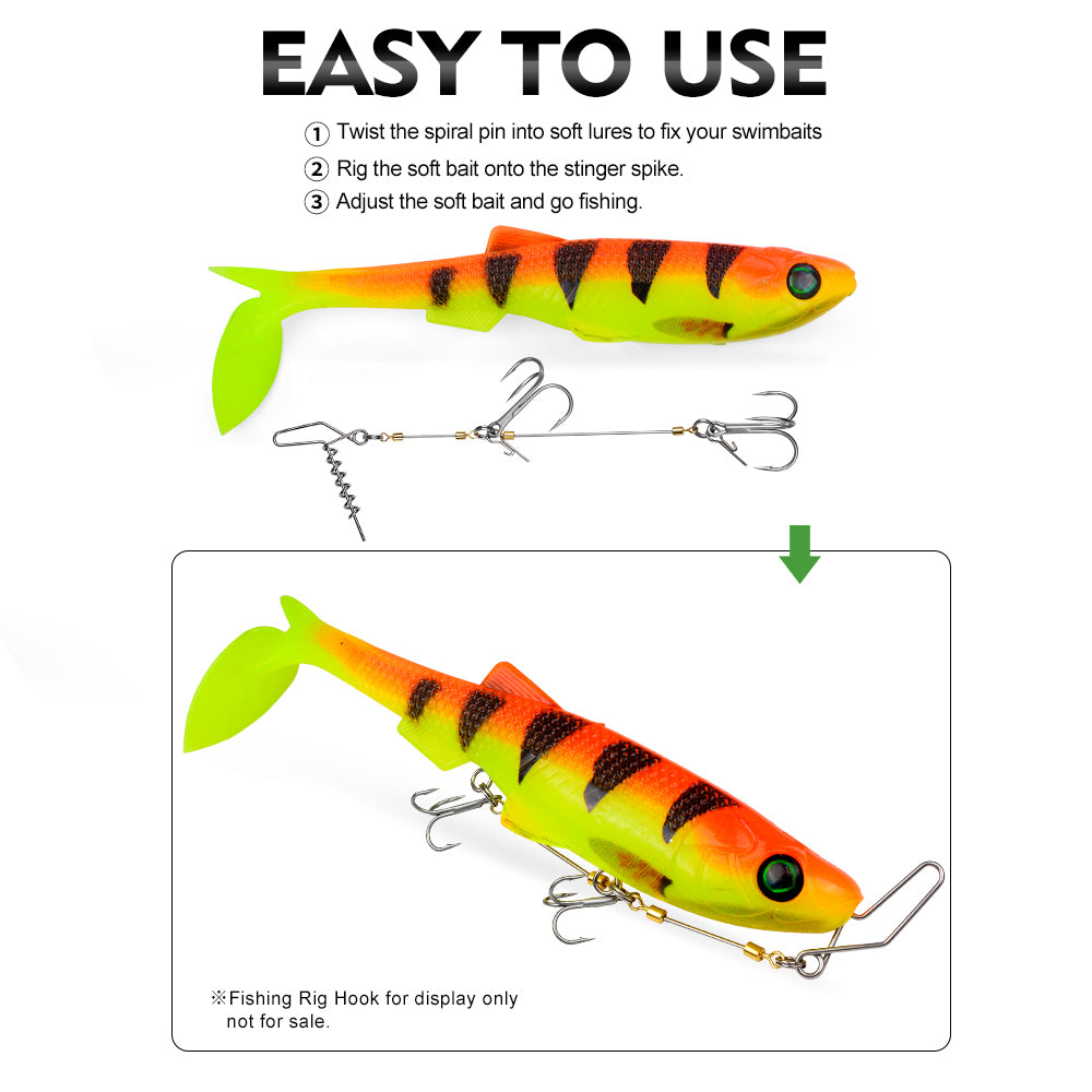 SUNLURE RL5600 soft swimbait rigging guide easy to assemble for freshwater saltwater angling