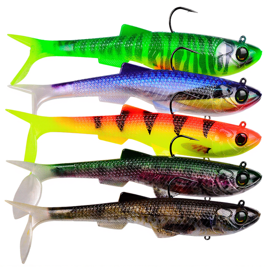 PROBEROS RL5601 Soft Plastic Swimbait Paddle Tail for Bass Pike Perch