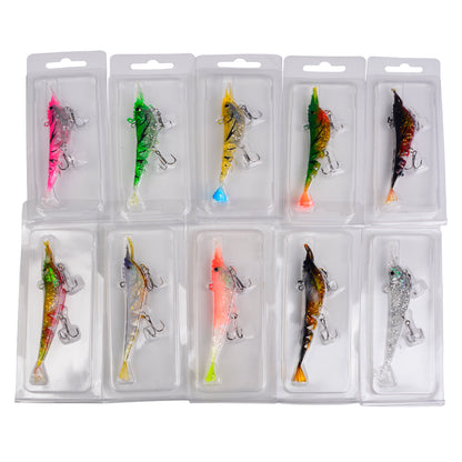 10PCS per box individual blister packaging for SUNLURE SJ024 soft shrimp