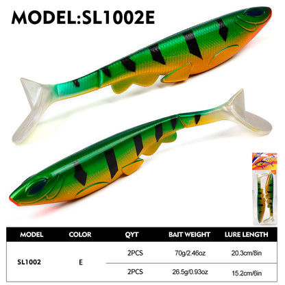 SUNLURE SL1002 Realistic Stripe T-Tail Soft Swimbait Color E
