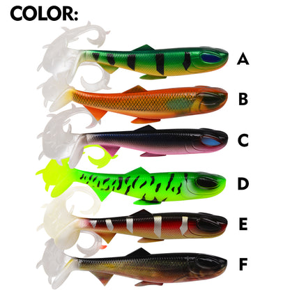 SUNLURE SL1004 soft swimbait available in 6 high visibility colors A B C D E F