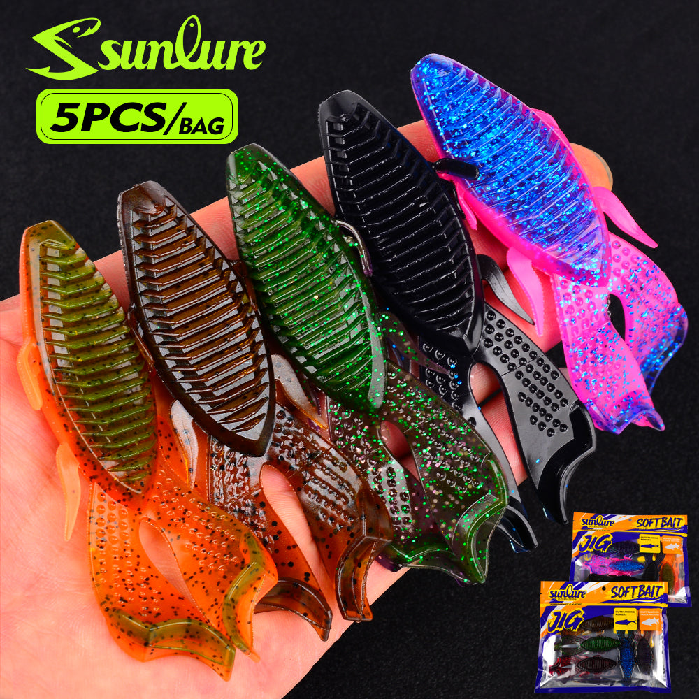 SUNLURE SL1005 5PCS 9.5cm 10.8g soft plastic frog lure craw bait