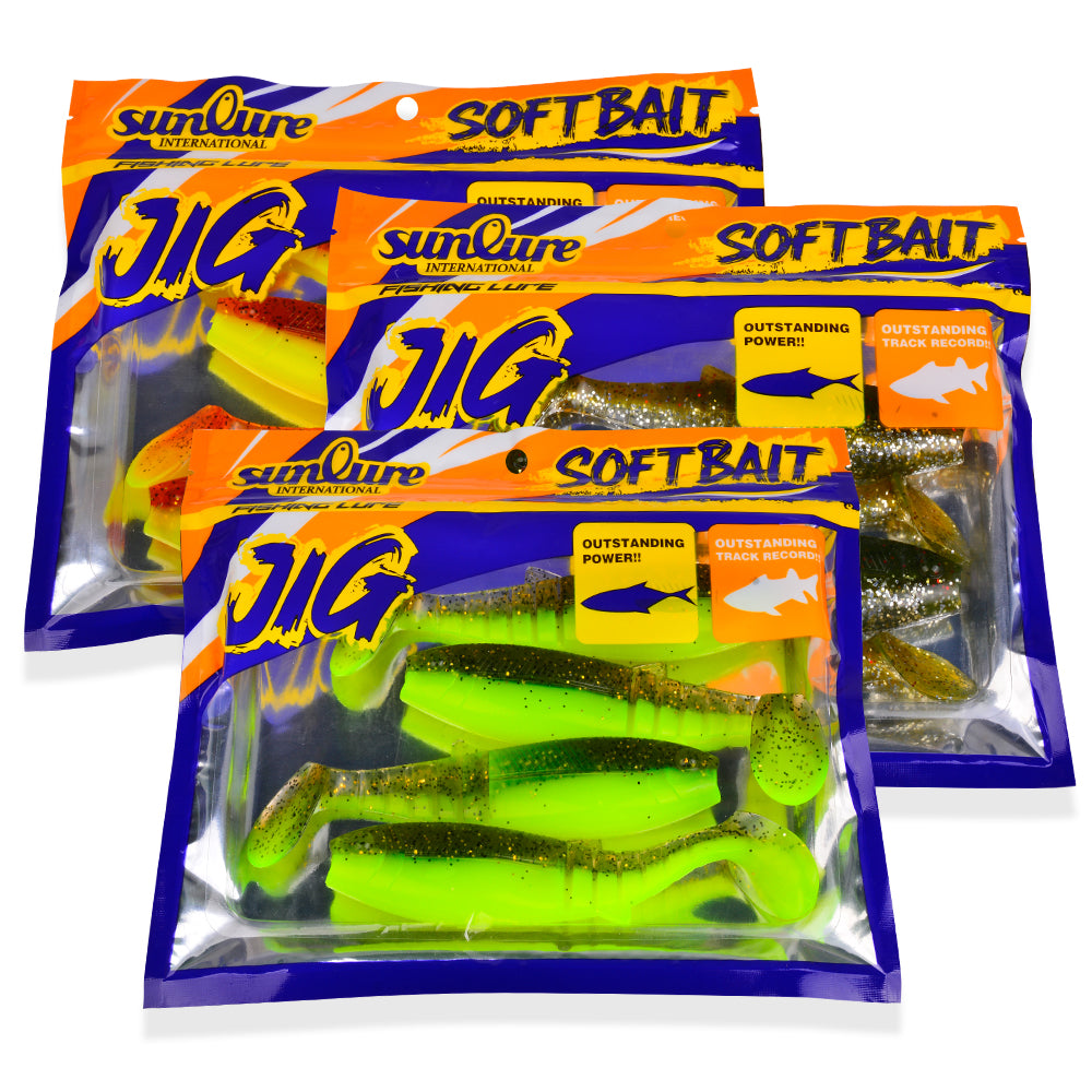 SUNLURE SL1006 Bag Packaging Segmented Soft Swimbaits 4PCS 6PCS Pack