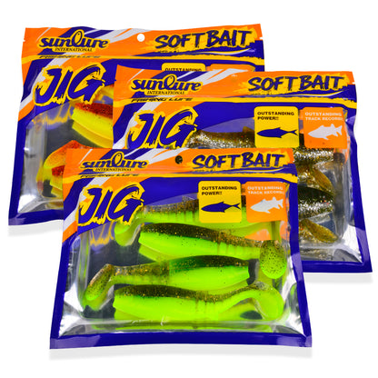 SUNLURE SL1006 Bag Packaging Segmented Soft Swimbaits 4PCS 6PCS Pack