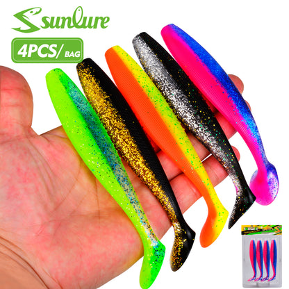 SUNLURE SL1008 big body paddle tail soft swimbait lure for offshore saltwater bass and pike