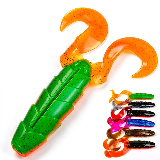 SUNLURE SL1010 Double Curly Tail Grub Soft Plastic Fishing Lures