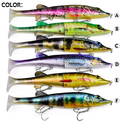 Close up of SUNLURE SL1012 detachable two-piece soft lure body design for versatile action in different water columns.
