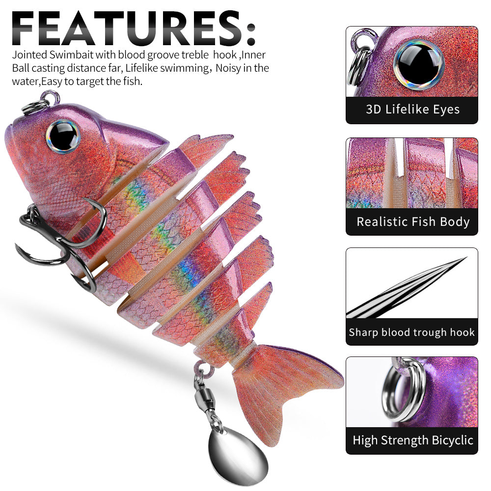 Built-in extra spinner blade adding flash and vibration for predator fish attraction
